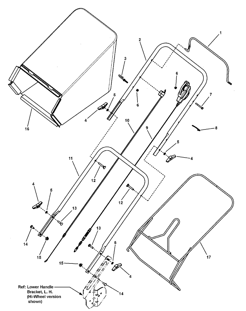 Handles And Controls (Self-Propelled) Diagram and Parts List for 7800455-MP2265 2010 Briggs and Stratton Lawn Mower
